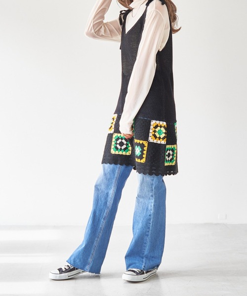 WEGO(ウィゴー)の「WEGO/シアータートルロンT(Tシャツ/カットソー・レディース・オフホワイト/ブラック/その他1/オレンジ・FREE)」の8枚目の写真