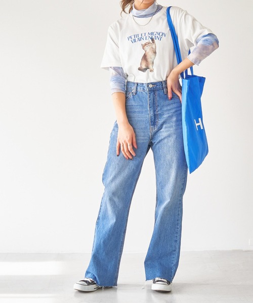 WEGO(ウィゴー)の「WEGO/シアータートルロンT(Tシャツ/カットソー・レディース・オフホワイト/ブラック/その他1/オレンジ・FREE)」の17枚目の写真