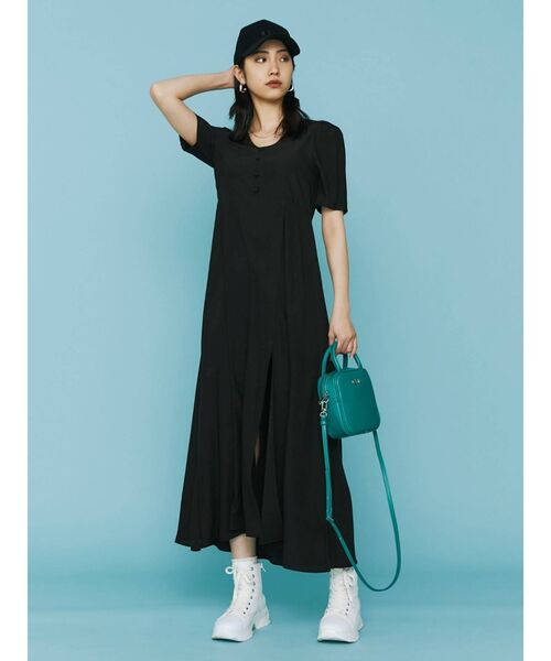 EMODA（エモダ）の「ドローウィングプラントワンピース（ワンピース・レディース・ブラック/ブルー/その他・FREE）」の9枚目の写真