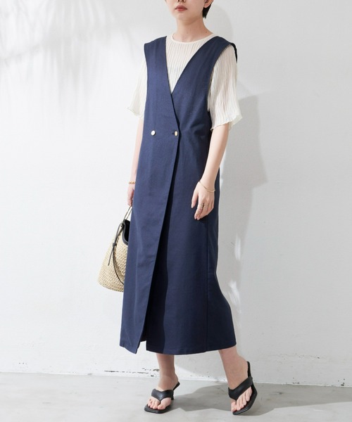 Aunt Marie's(アントマリーズ)の「ダブルロングワンピース / ジャンスカ / サイズ展開有(ワンピース・レディース・ブラック/アイボリー/ネイビー・FREE/S)」の7枚目の写真