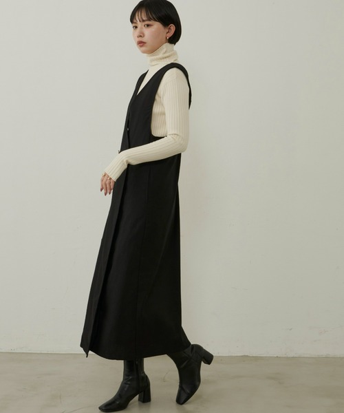 Aunt Marie's(アントマリーズ)の「ダブルロングワンピース / ジャンスカ / サイズ展開有(ワンピース・レディース・ブラック/アイボリー/ネイビー・FREE/S)」の16枚目の写真