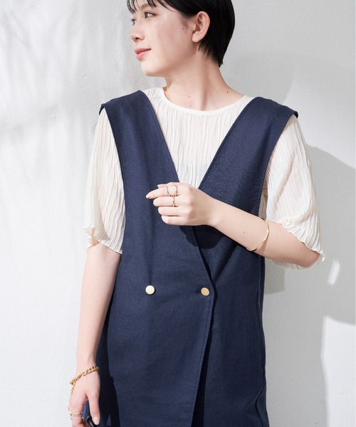 Aunt Marie's(アントマリーズ)の「ダブルロングワンピース / ジャンスカ / サイズ展開有(ワンピース・レディース・ブラック/アイボリー/ネイビー・FREE/S)」の4枚目の写真