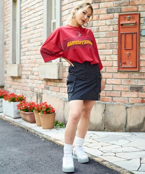 atmos pink（アトモスピンク）の「atmos pink サイドロゴ カーゴミニスカート（スカート・レディース・ベージュ/ブラック・M/S）」の17枚目の写真