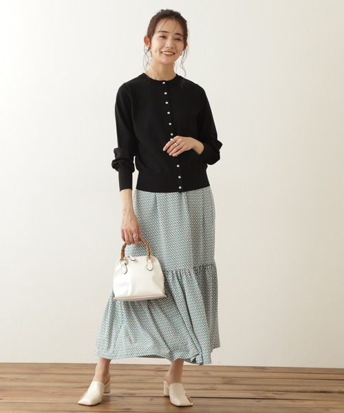 N.(N. Natural Beauty Basic)(エヌエヌナチュラルビューティーベーシック)の「◆クリアボタン前後2WAYカーディガン(カーディガン/ボレロ・レディース・オフホワイト/ブラック/パープル/イエロー・MEDIUM)」の15枚目の写真