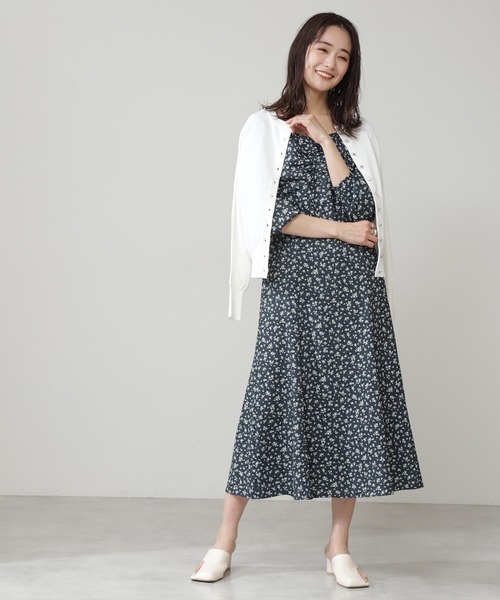 N.(N. Natural Beauty Basic)(エヌエヌナチュラルビューティーベーシック)の「◆クリアボタン前後2WAYカーディガン(カーディガン/ボレロ・レディース・オフホワイト/ブラック/パープル/イエロー・MEDIUM)」の5枚目の写真