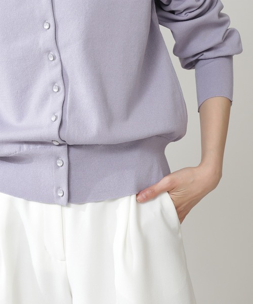 N.(N. Natural Beauty Basic)(エヌエヌナチュラルビューティーベーシック)の「◆クリアボタン前後2WAYカーディガン(カーディガン/ボレロ・レディース・オフホワイト/ブラック/パープル/イエロー・MEDIUM)」の16枚目の写真