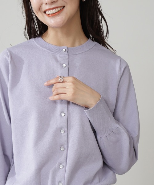 N.(N. Natural Beauty Basic)(エヌエヌナチュラルビューティーベーシック)の「◆クリアボタン前後2WAYカーディガン(カーディガン/ボレロ・レディース・オフホワイト/ブラック/パープル/イエロー・MEDIUM)」の11枚目の写真