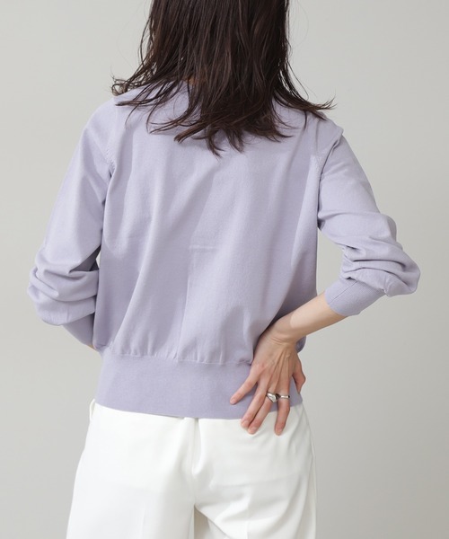 N.(N. Natural Beauty Basic)(エヌエヌナチュラルビューティーベーシック)の「◆クリアボタン前後2WAYカーディガン(カーディガン/ボレロ・レディース・オフホワイト/ブラック/パープル/イエロー・MEDIUM)」の8枚目の写真