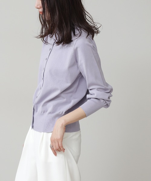 N.(N. Natural Beauty Basic)(エヌエヌナチュラルビューティーベーシック)の「◆クリアボタン前後2WAYカーディガン(カーディガン/ボレロ・レディース・オフホワイト/ブラック/パープル/イエロー・MEDIUM)」の6枚目の写真