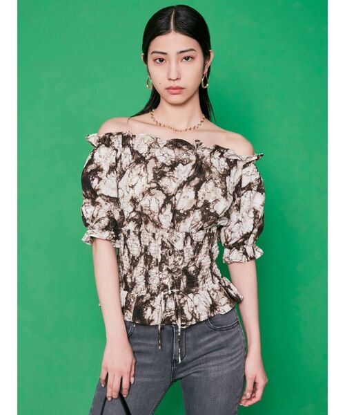 EMODA(エモダ)の「マークウエストコルセットトップ(シャツ/ブラウス・レディース・ホワイト/ブラック/その他/ブルー・FREE)」の13枚目の写真