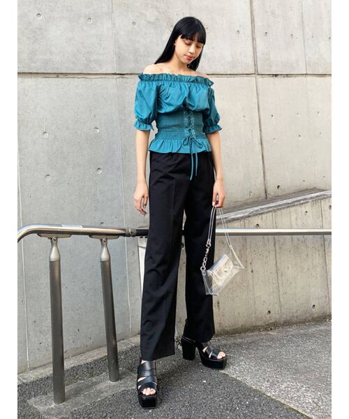 EMODA(エモダ)の「マークウエストコルセットトップ(シャツ/ブラウス・レディース・ホワイト/ブラック/その他/ブルー・FREE)」の8枚目の写真