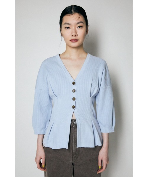 MOUSSY（マウジー）の「WAIST FIT RIB KNIT カーディガン