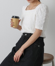 COLONY 2139 | シャーリングスクエアネック半袖プルオーバー(Tシャツ/カットソー)