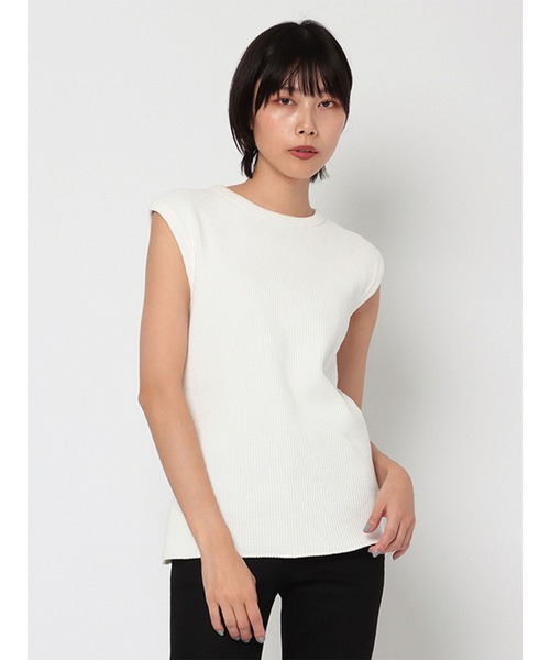 MECRE（メクル）の「ノースリーブサーマルプルオーバー（Tシャツ/カットソー・レディース・ホワイト/ブラック/グリーン・F）」の6枚目の写真