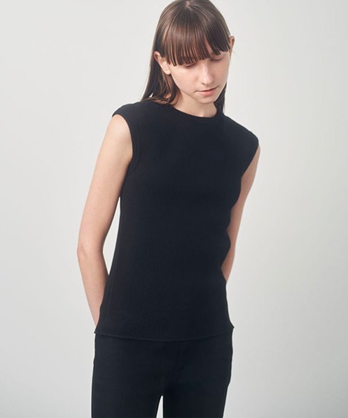 MECRE（メクル）の「ノースリーブサーマルプルオーバー（Tシャツ/カットソー・レディース・ホワイト/ブラック/グリーン・F）」の10枚目の写真