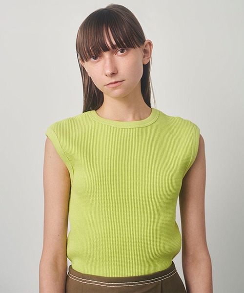 MECRE（メクル）の「ノースリーブサーマルプルオーバー（Tシャツ/カットソー・レディース・ホワイト/ブラック/グリーン・F）」の9枚目の写真