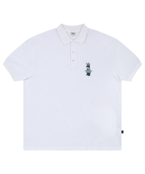 87mm(87mm)の「【87MM / Mmlg】MELGE PIQUE SHIRT / パルチムエムエム Mmlg ラビット ワンポイントロゴ ポロシャツ(ポロシャツ・レディース・ホワイト/ネイビー・SMALL/MEDIUM/LARGE)」の2枚目の写真
