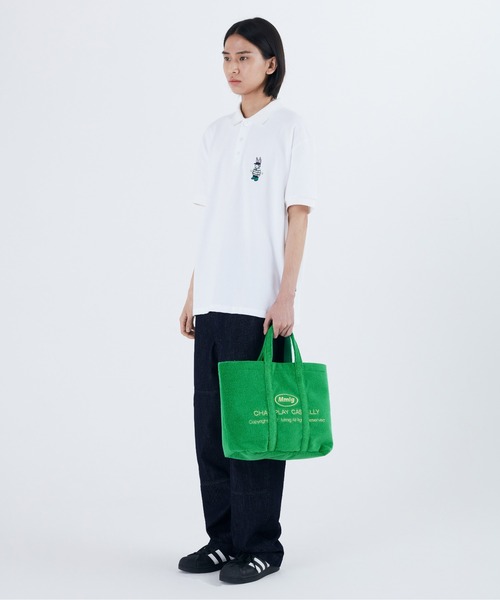 87mm(87mm)の「【87MM / Mmlg】MELGE PIQUE SHIRT / パルチムエムエム Mmlg ラビット ワンポイントロゴ ポロシャツ(ポロシャツ・レディース・ホワイト/ネイビー・SMALL/MEDIUM/LARGE)」の6枚目の写真