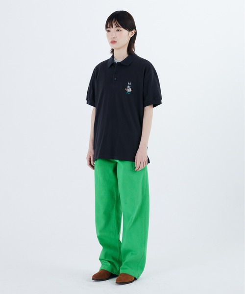 87mm(87mm)の「【87MM / Mmlg】MELGE PIQUE SHIRT / パルチムエムエム Mmlg ラビット ワンポイントロゴ ポロシャツ(ポロシャツ・レディース・ホワイト/ネイビー・SMALL/MEDIUM/LARGE)」の11枚目の写真