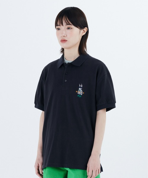 87mm(87mm)の「【87MM / Mmlg】MELGE PIQUE SHIRT / パルチムエムエム Mmlg ラビット ワンポイントロゴ ポロシャツ(ポロシャツ・レディース・ホワイト/ネイビー・SMALL/MEDIUM/LARGE)」の10枚目の写真