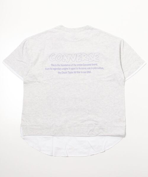 CONVERSE（コンバース）の「CONVERSE コンバース フェイクレイヤード半袖Tシャツ（Tシャツ/カットソー・レディース・サックスブルー/ピンク/オートミール/チャコール・M/L）」の7枚目の写真