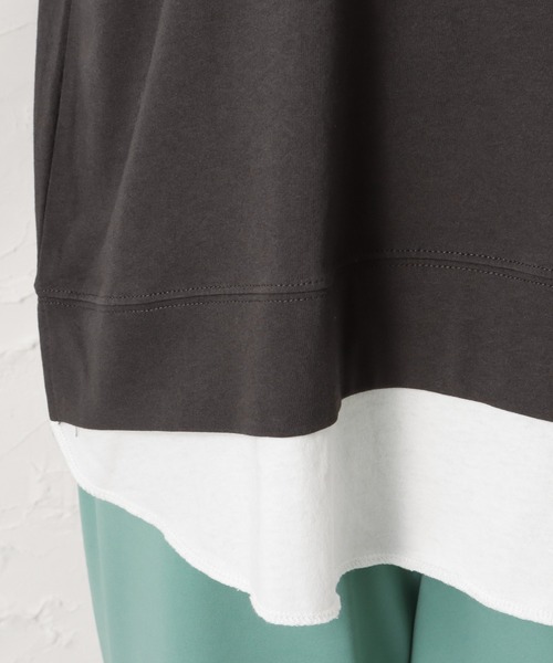 CONVERSE（コンバース）の「CONVERSE コンバース フェイクレイヤード半袖Tシャツ（Tシャツ/カットソー・レディース・サックスブルー/ピンク/オートミール/チャコール・M/L）」の19枚目の写真