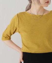 Kastane | テレコボーダー5分袖Tee(Tシャツ/カットソー)