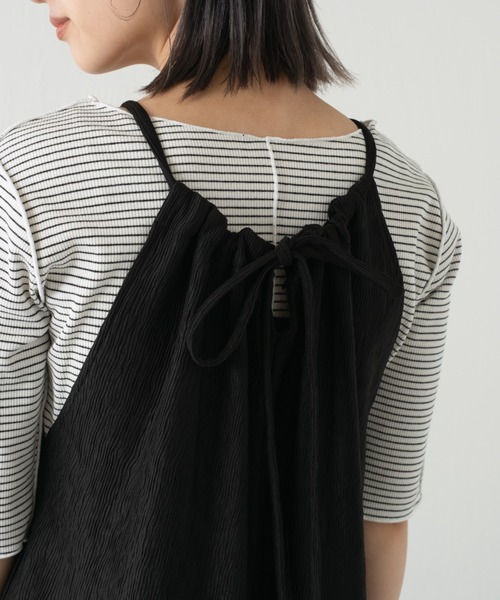 Kastane（カスタネ）の「テレコボーダー5分袖Tee（Tシャツ/カットソー・レディース・イエロー/ピンク/ブラック/オフホワイト・FREE）」の14枚目の写真