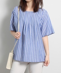【LL~5L 大きいサイズ】【WEB・一部店舗限定】バックリボン 半袖 ブラウス