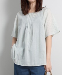 【LL~5L 大きいサイズ】【WEB・一部店舗限定】バックリボン 半袖 ブラウス