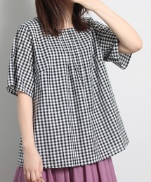 【LL~5L 大きいサイズ】【WEB・一部店舗限定】バックリボン 半袖 ブラウス