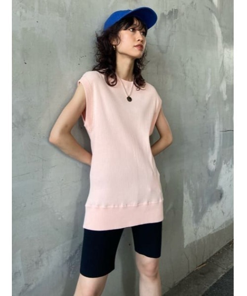 SLY（スライ）の「Sly Skin OVERSIZE KNIT TOPS オーバーサイズ ニットトップス（ルームウェア/パジャマ・レディース・ピンク/グレー・FREE）」の18枚目の写真