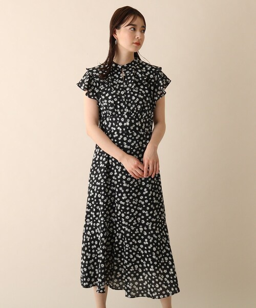 OPAQUE.CLIP（オペークドットクリップ）の「◆フラワーストライプワンピース（ワンピース・レディース・ブラック系/レンガ/グリーン系その他2・36/38）」の2枚目の写真