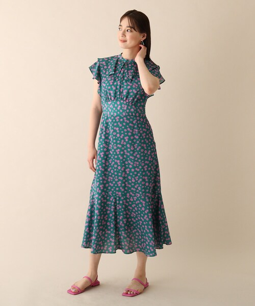 OPAQUE.CLIP（オペークドットクリップ）の「◆フラワーストライプワンピース（ワンピース・レディース・ブラック系/レンガ/グリーン系その他2・36/38）」の15枚目の写真