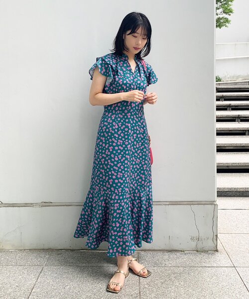 OPAQUE.CLIP（オペークドットクリップ）の「◆フラワーストライプワンピース（ワンピース・レディース・ブラック系/レンガ/グリーン系その他2・36/38）」の19枚目の写真