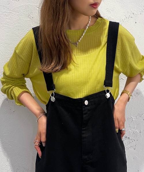 apres jour mignon（アプレジュールミニョン）の「シアールーズトップス【ZOZOTOWN限定アイテム】（Tシャツ/カットソー・レディース・ブラック/パープル/オフホワイト/ピンク/イエロー/ブルー/グリーン・X-LARGE/フリー）」の4枚目の写真