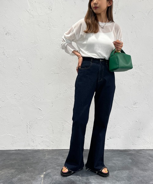 apres jour mignon（アプレジュールミニョン）の「シアールーズトップス【ZOZOTOWN限定アイテム】（Tシャツ/カットソー・レディース・ブラック/パープル/オフホワイト/ピンク/イエロー/ブルー/グリーン・X-LARGE/フリー）」の15枚目の写真