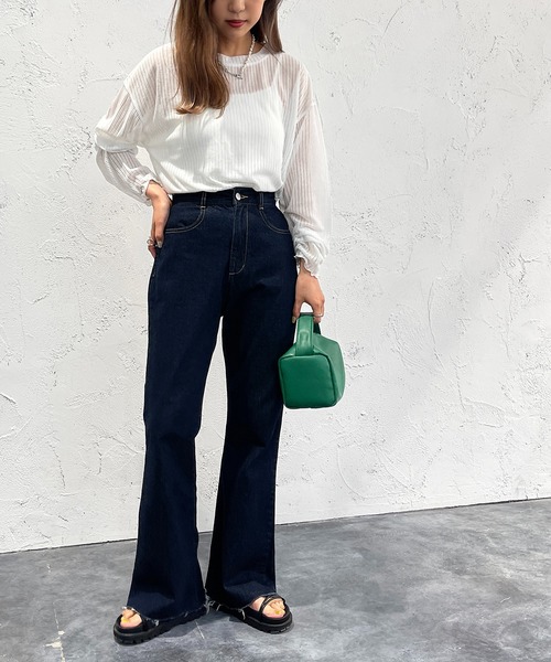 apres jour mignon（アプレジュールミニョン）の「シアールーズトップス【ZOZOTOWN限定アイテム】（Tシャツ/カットソー・レディース・ブラック/パープル/オフホワイト/ピンク/イエロー/ブルー/グリーン・X-LARGE/フリー）」の16枚目の写真