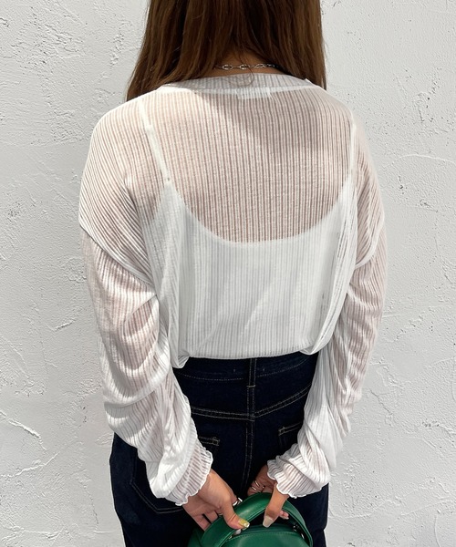 apres jour mignon（アプレジュールミニョン）の「シアールーズトップス【ZOZOTOWN限定アイテム】（Tシャツ/カットソー・レディース・ブラック/パープル/オフホワイト/ピンク/イエロー/ブルー/グリーン・X-LARGE/フリー）」の14枚目の写真