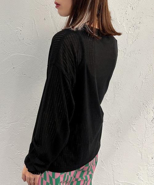 apres jour mignon（アプレジュールミニョン）の「シアールーズトップス【ZOZOTOWN限定アイテム】（Tシャツ/カットソー・レディース・ブラック/パープル/オフホワイト/ピンク/イエロー/ブルー/グリーン・X-LARGE/フリー）」の20枚目の写真