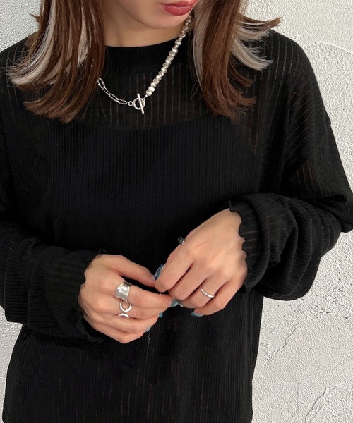 apres jour mignon（アプレジュールミニョン）の「シアールーズトップス【ZOZOTOWN限定アイテム】（Tシャツ/カットソー・レディース・ブラック/パープル/オフホワイト/ピンク/イエロー/ブルー/グリーン・X-LARGE/フリー）」の21枚目の写真