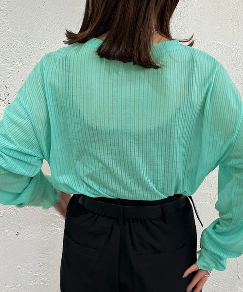 apres jour mignon（アプレジュールミニョン）の「シアールーズトップス【ZOZOTOWN限定アイテム】（Tシャツ/カットソー・レディース・ブラック/パープル/オフホワイト/ピンク/イエロー/ブルー/グリーン・X-LARGE/フリー）」の9枚目の写真