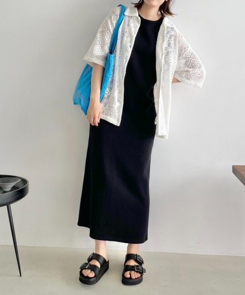 LOWRYS FARM（ローリーズファーム）の「カットスリットノースリーブワンピース　299622（ワンピース・レディース・ホワイト/ブラック/ブラウン/グリーン・FREE）」の2枚目の写真