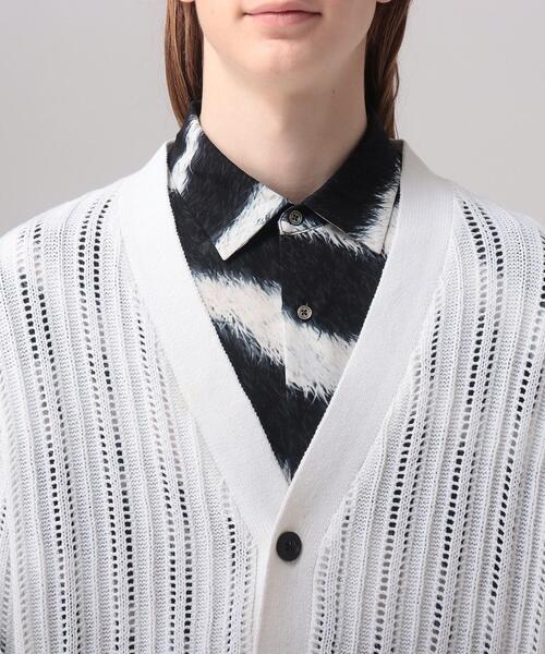 tk.TAKEO KIKUCHI（ティーケータケオキクチ）の「◆スカシアミ ニットカーディガン（カーディガン/ボレロ・メンズ・ホワイト/ブラック/グリーン・02/03）」の12枚目の写真