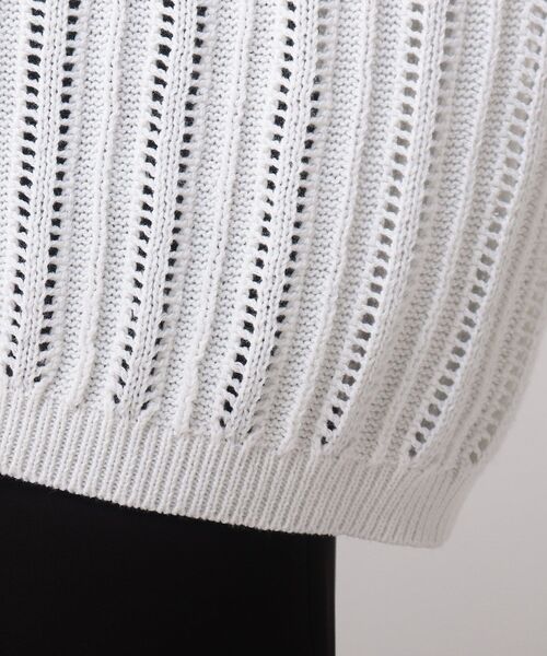 tk.TAKEO KIKUCHI（ティーケータケオキクチ）の「◆スカシアミ ニットカーディガン（カーディガン/ボレロ・メンズ・ホワイト/ブラック/グリーン・02/03）」の9枚目の写真