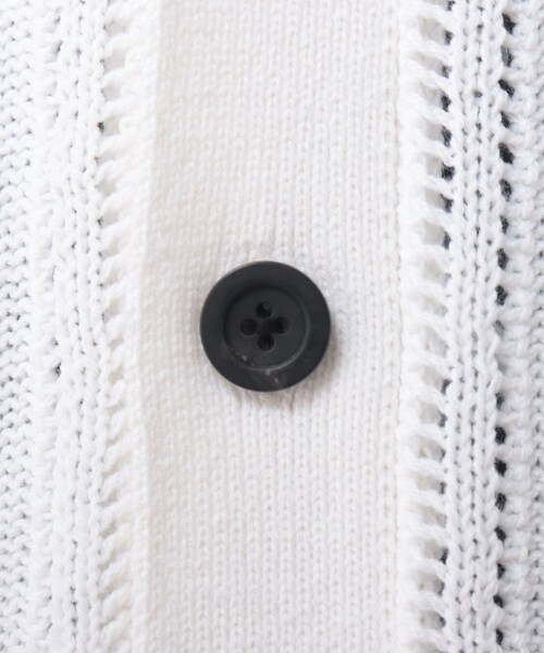 tk.TAKEO KIKUCHI（ティーケータケオキクチ）の「◆スカシアミ ニットカーディガン（カーディガン/ボレロ・メンズ・ホワイト/ブラック/グリーン・02/03）」の13枚目の写真