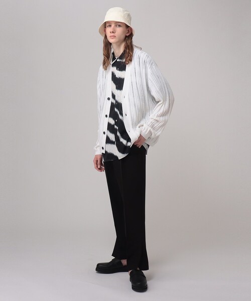 tk.TAKEO KIKUCHI（ティーケータケオキクチ）の「◆スカシアミ ニットカーディガン（カーディガン/ボレロ・メンズ・ホワイト/ブラック/グリーン・02/03）」の11枚目の写真