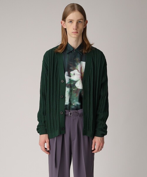 tk.TAKEO KIKUCHI（ティーケータケオキクチ）の「◆スカシアミ ニットカーディガン（カーディガン/ボレロ・メンズ・ホワイト/ブラック/グリーン・02/03）」の15枚目の写真