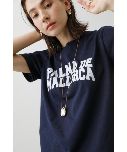 crie conforto(クリーコンフォルト)の「マヨルカロゴT(Tシャツ/カットソー・レディース・ネイビー/オフホワイト・FREE)」の2枚目の写真
