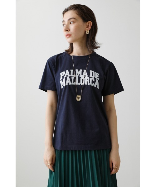 crie conforto(クリーコンフォルト)の「マヨルカロゴT(Tシャツ/カットソー・レディース・ネイビー/オフホワイト・FREE)」の7枚目の写真